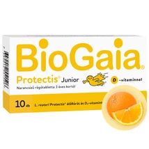 BioGaia Junior narancsos rágótabletta D-vitaminnal 10x