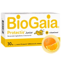 BioGaia Junior narancsos rágótabletta D-vitaminnal 30x