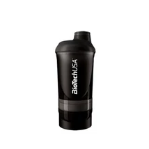 BioTechUSA Keverőpalack Biotech Wave Shaker 600ml (200ml+150ml) fekete-füst BioTechUSA Keverőpalack Biotech Wave Shaker 600ml (200ml+150ml) fekete-füst
