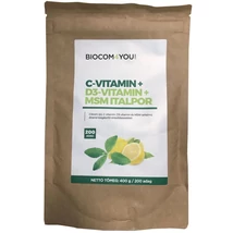Biocom C-Vitamin+D3-Vitamin+MSM Italpor Utántöltő 400g