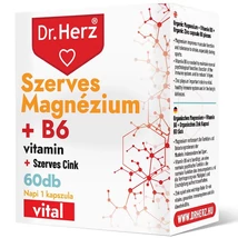 DR Herz Szerves Magnézium+B6+Szerves Cink 60 db kapszula doboz DR Herz Szerves Magnézium+B6+Szerves Cink 60 db kapszula doboz