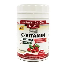 JutaVit C-vitamin 1000mg retard + csipkebogyó kivonat + D3 + Cink vitamin 100x JutaVit C-vitamin 1000mg retard + csipkebogyó kivonat + D3 + Cink vitamin 100x