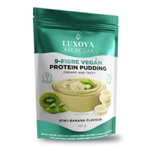 Luxoya 9-Fiber Vegan Protein Pudding Creamy And Tasty 450g DOY - Kiwi-Banana Flavour