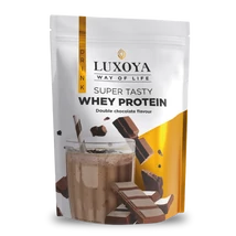 (Sz) Luxoya Whey Protein Dupla csokoládé ízű fehérje italpor 450g zacskós