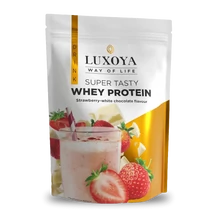 Luxoya Whey Protein Epres-fehércsoki ízű fehérje italpor 450g zacskós