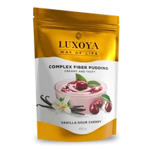 Luxoya Complex Fiber Pudding Creamy and Tasty 450g DOY - Vanilla-Cherry