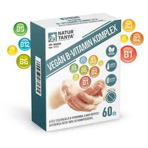 Natur Tanya® VEGÁN B-VITAMIN KOMPLEX – 8 féle esszenciális B-vitaminnal a napi beviteli referencia érték 100%-os mennyiségével 60 db Natur Tanya® VEGÁN B-VITAMIN KOMPLEX – 8 féle esszenciális B-vitaminnal a napi beviteli referencia érték 100%-os mennyiségével 60 db