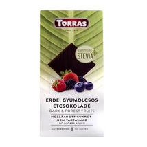 Torras Stevia Erdei gyüm étcsokoládé hozzáadott cukor nélkül 125 g