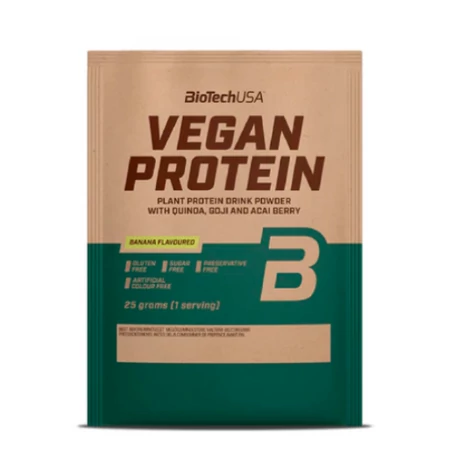 BiotechUSA Vegan Protein, fehérje vegánoknak 25g banán