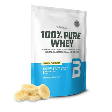 BioTechUSA 100% Pure Whey Tejsavó fehérjepor 1000g Banán
