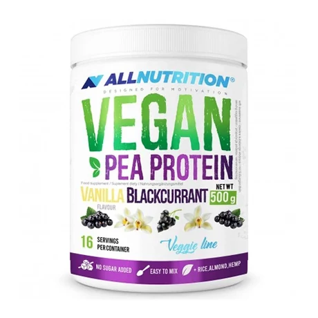AllNutrition Vegán Borsófehérje 500 g Vanília–Feketeribizli