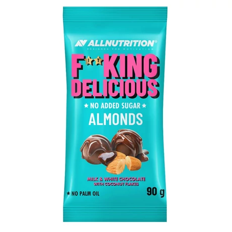 Allnutrition Fitking Delicious Almonds fehércsokoládé kókuszreszelékkel 90g