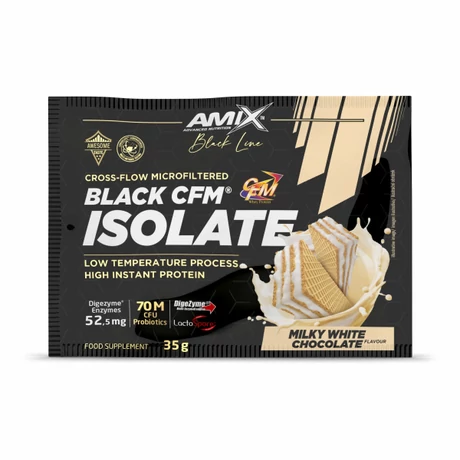 Amix Black Line Black CFM Isolate Milky White Chocolate ízű tejsavófehérje-izolátum – 35 g