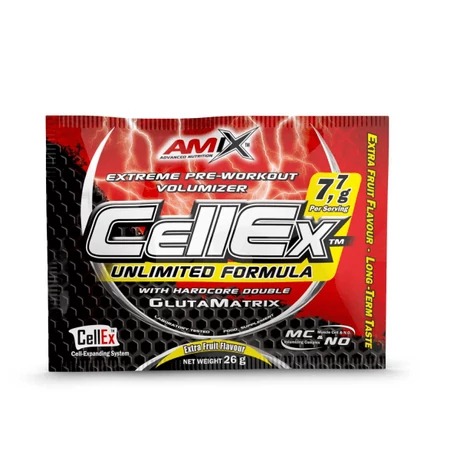Amix CellEx Unlimited Fruit Punch ízű edzés előtti italpor 26 g