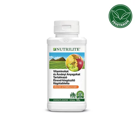 Amway Vitaminokat és ásványi anyagokat tartalmazó gyümölcsízű étrend-kiegészítő rágótabletta NUTRILITE™ 120 tabletta