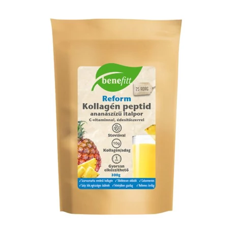 BENEFITT REFORM Kollagén peptid ananász ízű italpor C-vitaminnal, édesítőszerrel 300g