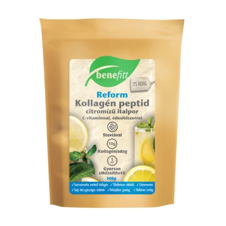 BENEFITT Reform Kollagén peptid italpor, marhakollagén, citromízű 300g