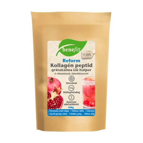 BENEFITT Reform Kollagén peptid italpor, gránátalma ízű 300g