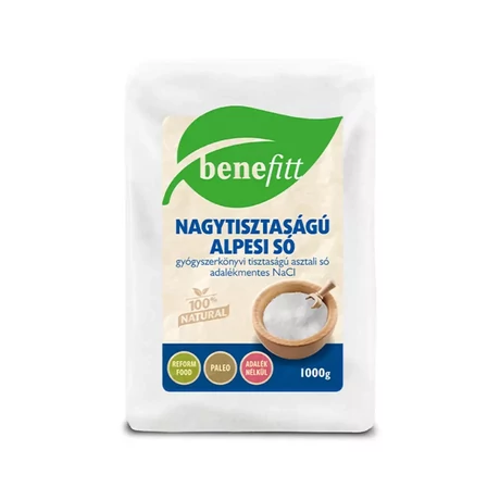 BENEFITT Nagytisztaságú Alpesi só 1000g