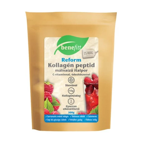BENEFITT Reform Kollagén peptid italpor, marhakollagén, málnaízű 300g