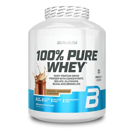 BioTechUSA 100% Pure Whey tejsavó fehérjepor 2000g karamell-cappuccino 