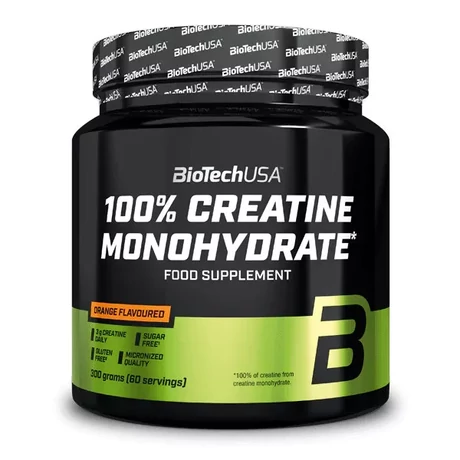 BioTechUSA 100% Creatine Monohydrate 300g narancs BioTechUSA 100% Creatine Monohydrate 300g narancs