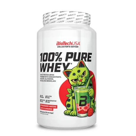 BioTechUSA 100% Pure Whey 900 g Eper-matcha latte