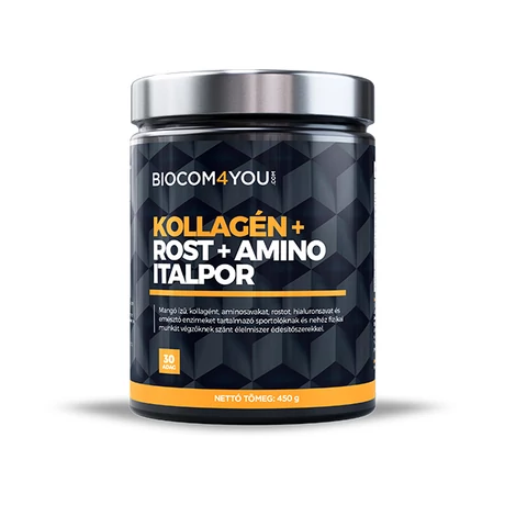Biocom Kollagén+Rost+Amino mangó ízű Italpor 450g