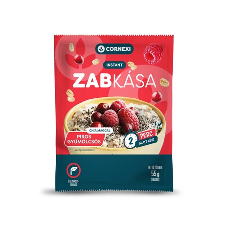 Cornexi Piros Gyümölcsös Chia magos Zabkása 65g