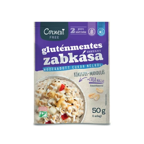 Cornexi gluténmentes kókuszos-mandulás zabkása chia maggal, édesítőszerrel 50g