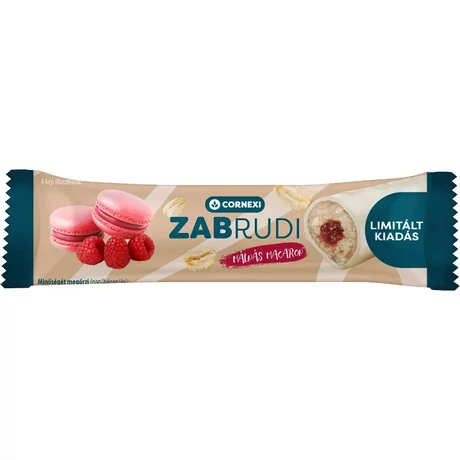 Cornexi zabrudi macaron ízű, málnás töltelékkel töltött zabrúd jogurtos tejbevonattal 30 g