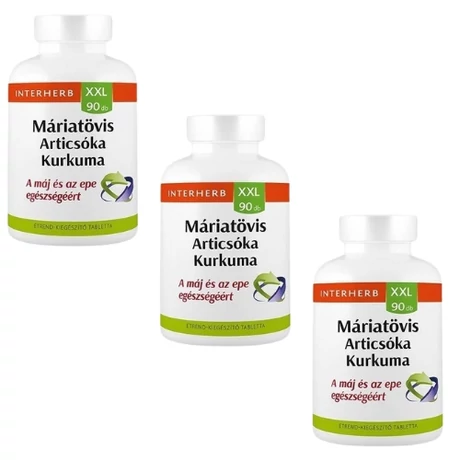 Interherb XXL Máriatövis & Articsóka & Kurkuma tabletta 3x90db