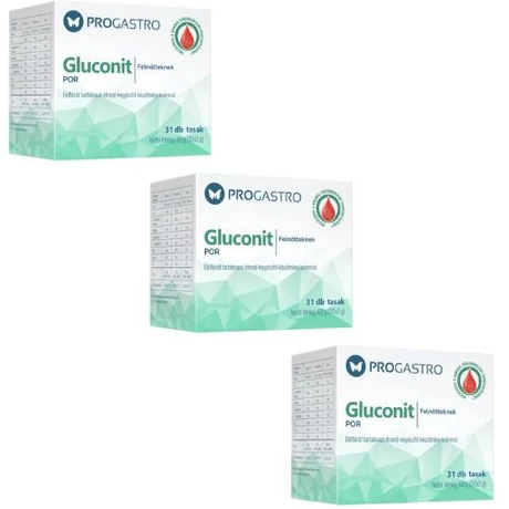 ProGastro Gluconit - Élőflórát tartalmazó étrend-kiegészítő készítmény krómmal 3x31 tasak