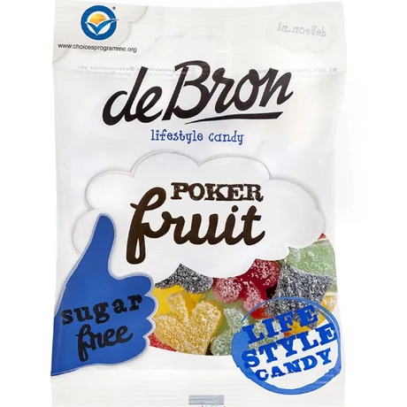 DeBron Cukormentes Poker Gyümölcsös gumicukor 90g