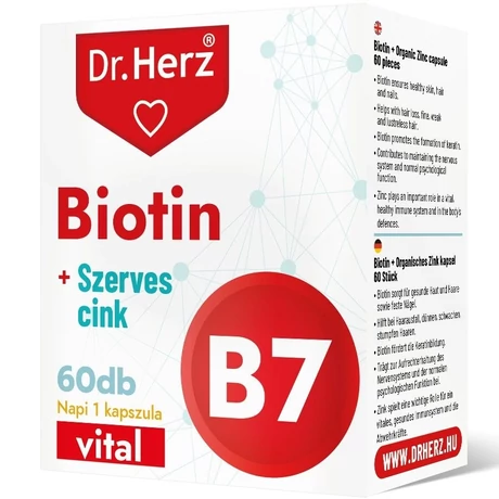 DR Herz Biotin + Szerves Cink 60 db kapszula doboz