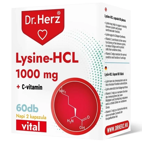 DR Herz Lysine-HCL + C-vitamin 60db kapszula doboz