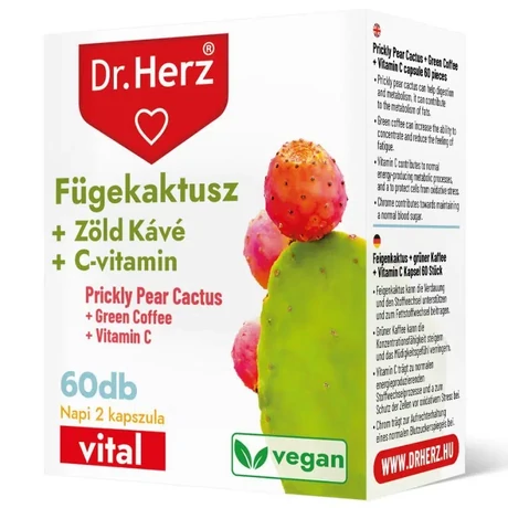 DR Herz Fügekaktusz + Zöldtea + C-vitamin 60 db kapszula