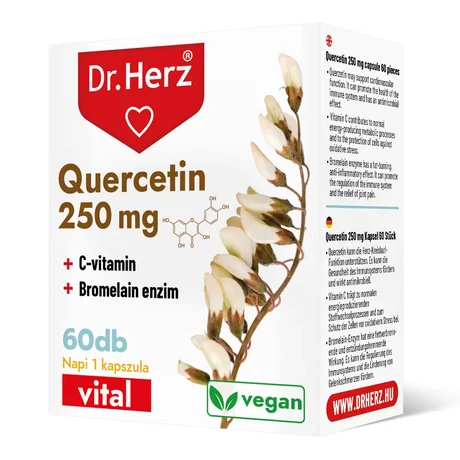 DR Herz Quercetin 250 mg + C-vitamin + Bromelain enzim 60 db kapszula