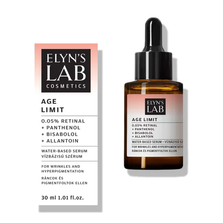 Elyn's Lab Cosmetics Age Limit 0,05% Vízbázisú Retinal szérum Panthenollal, Bisabolollal és Allantoinnal