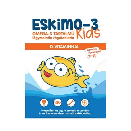 Eskimo-3 Kids omega-3 rágótabletta gyerekeknek D-vitaminnal 27 db