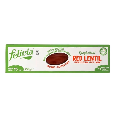 Felicia VÖRÖSLENCSE spagetti gluténmentes tészta 250g 1x18