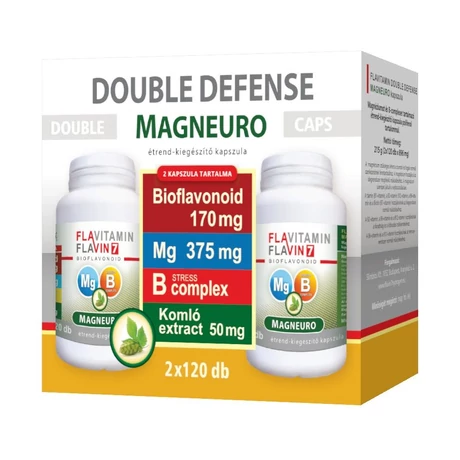 Double Defense Magneuro Mg + B-complex vitamin Komló extraktummal 2x120 kapszula