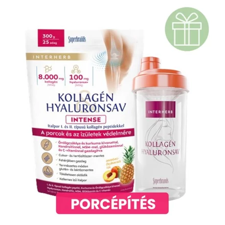 Interherb Kollagén&Hyaluronsav italpor INTENSE Ananász-Őszi 300g +ajándék Shaker