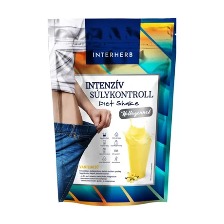 Interherb Intenzív SÚLYKONTROLL Vaníliaízű Diet Shake kollagénnel 528g