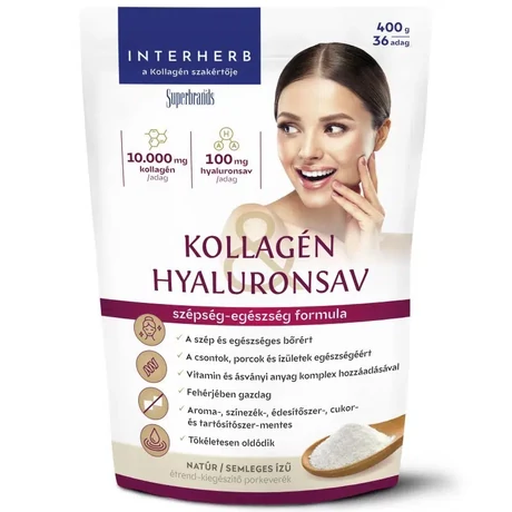 Interherb Kollagén&Hyaluronsav italpor Natúr 400g/36 adag