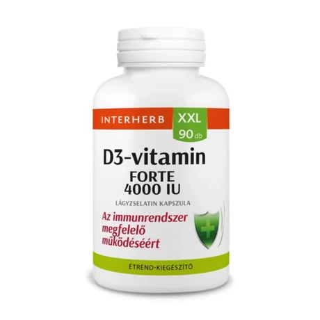 Interherb XXL 90 db D3-VITAMIN FORTE 4000 IU kapszula (Sz)