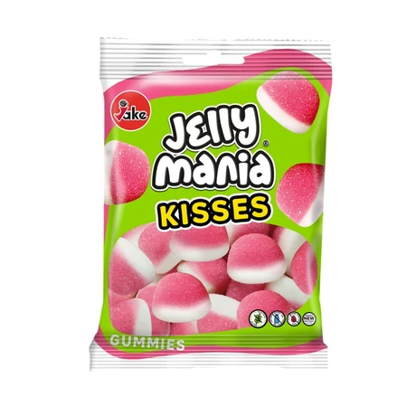 Jelly Mania cukor bevonatú puszi gumicukor 100 g