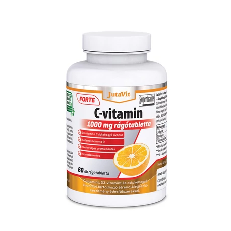JutaVit C-vitamin 1000mg Forte rágótabletta+D3+csipkeb.kivonat 60x (narancs)