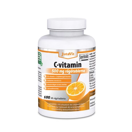 JutaVit C-vitamin 500mg rágótabletta+D3+csipkeb.kivonat 100x (narancs)