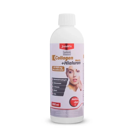 JutaVit Collagen + Hialuron Matrix Málna-eper 500 ml